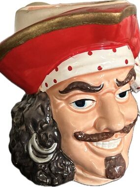 Vintage Toby Captain Morgan Hand-Painted Ceramic Pirate Head Mug Large